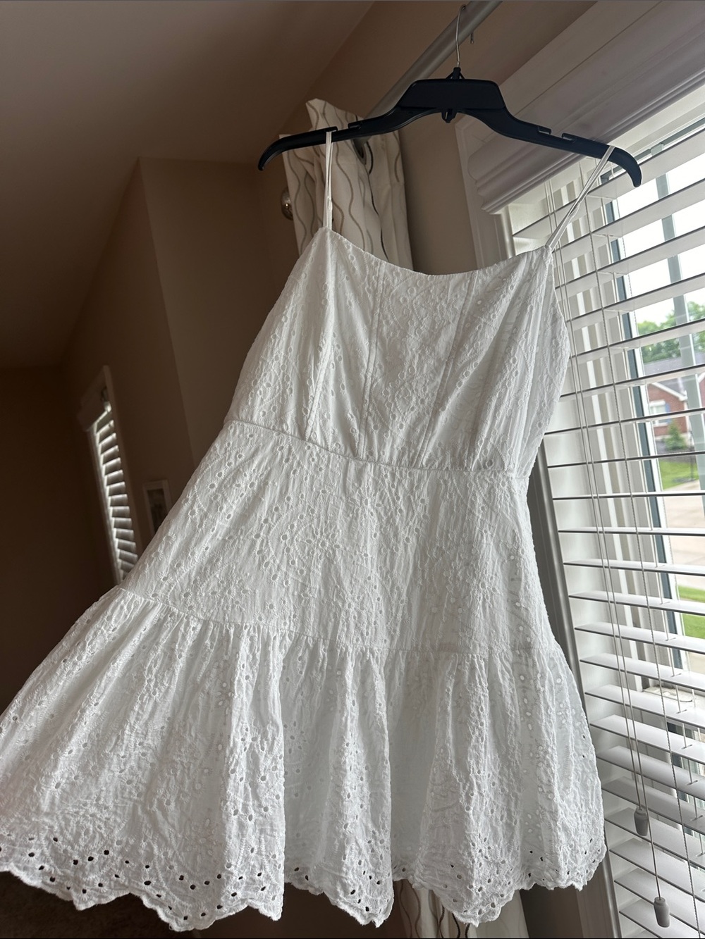Francesca's Collections White Eyelet Mini Sundress